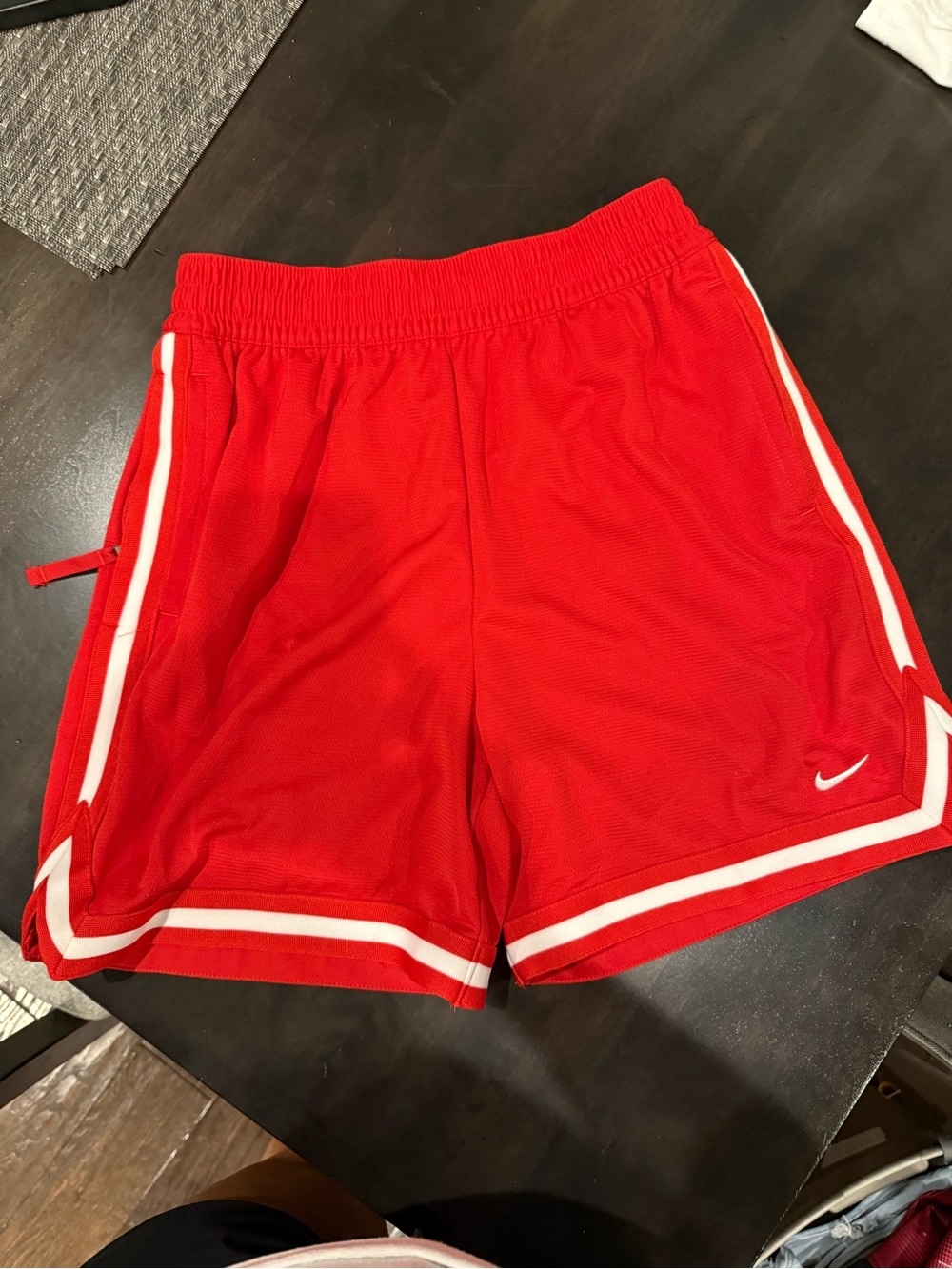 Nike Red Youth Athletic Shorts with White Trim